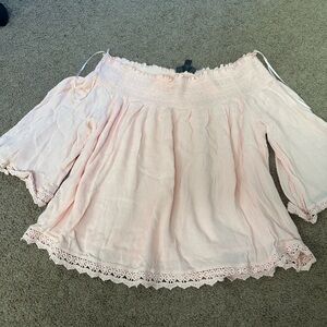 Salmon Pink Off-Shoulder Women's Skirt
